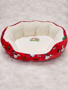 Charlie Brown Snoopy Christmas Pet Cat Dog Bed New With Tags 2025 Red Multicolor